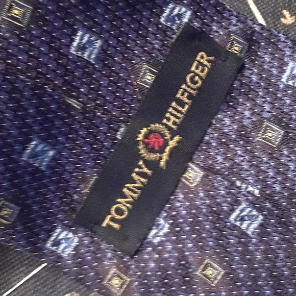 Tommy Hilfiger blue pattern silk tie - Picture 5 of 9